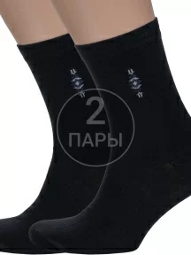 Комплект из 2 пар мужских носков Альтаир, 2-С7, ЧЕРНЫЕ