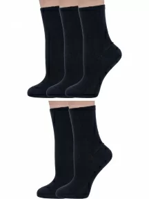 Комплект из 5 пар женских медицинских носков Dr. Feet (PINGONS) из 100% хлопка, 5-15DF7, ЧЕРНЫЕ