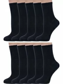 Комплект из 10 пар женских медицинских носков Dr. Feet (PINGONS) из 100% хлопка, 10-15DF7, ЧЕРНЫЕ