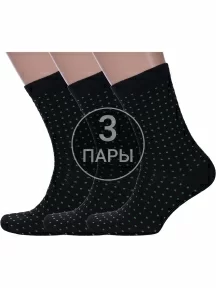 Комплект из 3 пар мужских носков Альтаир ЧЕНЫЕ (3-А232)