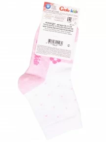 Детские носки Conte kids, 5С-11СП, рис. 255, БЕЛЫЕ СО СВЕТЛО-РОЗОВЫМ