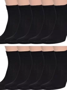 Комплект из 10 пар мужских носков Брестские (БЧК), 10-14С2124, рис. 000, ЧЕРНЫЕ