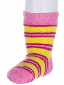 Детские махровые носки Альтаир, С114, ЖЕЛТО-РОЗОВЫЕ