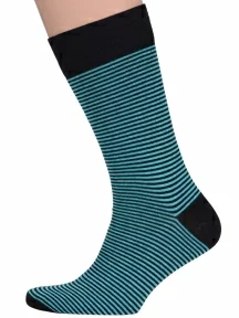 Мужские носки "Нева-Сокс" №НС02, МА-21, COLUMBUS, черно-бирюзовые