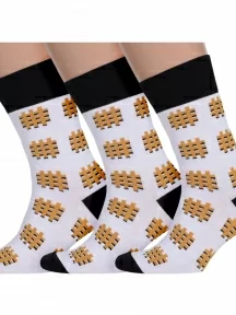 Комплект из 3 пар мужских носков MSCLUB №М38, msk3-М38, nm-416, БЕЛЫЕ