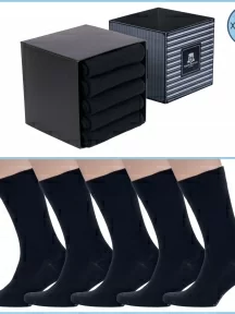 Набор из 5 пар мужских хлопковых носков (ТМ Grinston socks), PG-17D1-5, черные