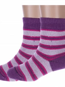 Комплект из 2 пар детских махровых носков Альтаир, 2-С114, СИРЕНЕВО-ФИОЛЕТОВЫЕ