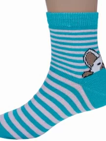 Комплект из 2 пар детских носков VASILINA, 2-0С2342, БИРЮЗОВО-РОЗОВЫЕ