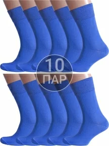 Комплект из 10 пар мужских носков Альтаир, 10-H226, СИНИЕ