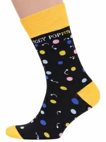 Мужские носки MSCLUB №М44, nm-504, ЧЕРНЫЕ, "1976 IGGY POP"