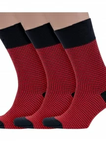 Комплект из 3 пар мужских бамбуковых носков Sergio di Calze (PINGONS), 3-17SC5, КРАСНЫЕ