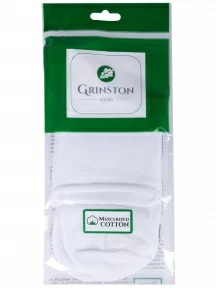Женские носки без резинки из мерсеризованного хлопка Grinston socks (PINGONS), 15D22, БЕЛЫЕ