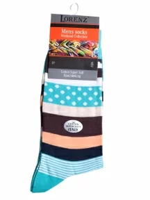 Мужские носки LORENZline, Е23, БИРЮЗОВЫЕ В ГОРОХ