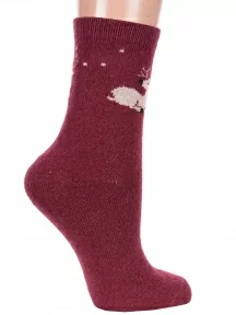 Женские теплые носки Hobby Line, Нжа6201-01, БОРДОВЫЕ