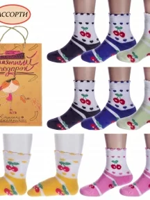 Набор для девочек из 10 пар махровых носков LORENZline, Л12-10, микс 1