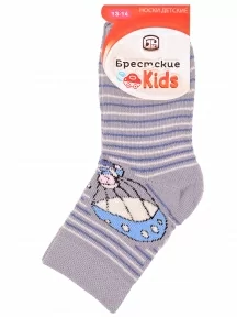Детские махровые носки Брестские (БЧК), 14С3060, рис. 411, СВЕТЛО-СЕРЫЕ