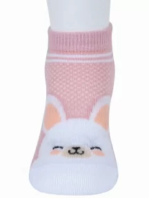 Комплект из 3 пар детских носков Гамма, 3-С1649, рис. Зайчик, ПЫЛЬНАЯ РОЗА