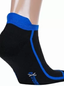 Мужские спортивные носки с махровыми пяткой и мыском ХОХ, SPM-10, ЧЕРНО-СИНИЕ