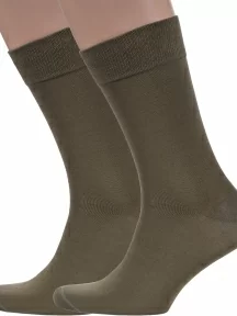 Комплект из 2 пар мужских носков Sergio Di Calze (PINGONS) из мерсеризованного хлопка, 2-17SC6, ХАКИ