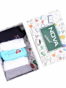 Набор из 5 пар детских носков Красная ветка, School Box #1, микс 11