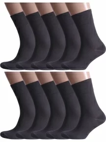 Комплект из 10 пар мужских носков Альтаир, 10-H226, ГРАФИТ