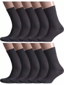 Комплект из 10 пар мужских носков Альтаир, 10-H226, ГРАФИТ