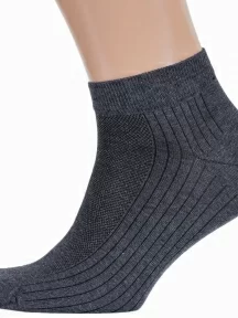 Мужские носки с сеточкой RuSocks (Орудьевский трикотаж), М3-23717, ТЕМНО-СЕРЫЕ
