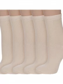 Комплект из 5 пар детских носков ХОХ, 5-d-1226, БЕЖЕВЫЕ