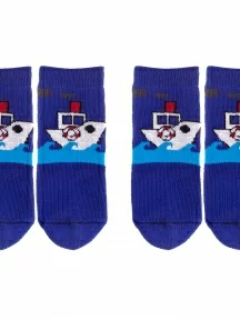 Комплект из 2 пар детских махровых носков Альтаир, 2-С108, СИНИЕ