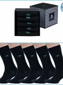 Набор из 5 пар мужских бамбуковых носков (ТМ Grinston socks), PG-15d11-5/0, черные