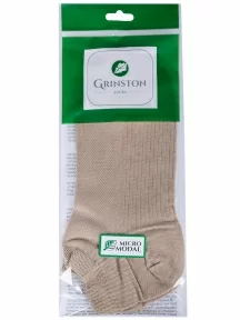 Мужские короткие носки из микромодала Grinston socks (PINGONS), 15D10, БЕЖЕВЫЕ