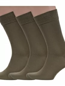 Комплект из 3 пар мужских носков Sergio Di Calze (PINGONS) из мерсеризованного хлопка, 3-17SC6, ХАКИ