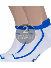 Комплект из 2 пар мужских носков с махровыми пяткой и мыском ХОХ, 2-SPM-10, БЕЛЫЕ