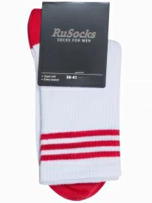 Мужские носки с сеточкой RuSocks (Орудьевский трикотаж), М3-13745, БЕЛО-КРАСНЫЕ