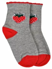 Детские носки RuSocks (Орудьевский трикотаж), Д-90, рис. 01, СЕРО-КРАСНЫЕ