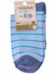 Женские носки VASILINA, 7С3263, ГОЛУБЫЕ