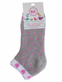Детские махровые короткие носки "Красная ветка", С-647, СЕРО-РОЗОВЫЕ