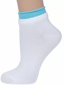 Комплект из 2 пар женских носков Conte, 2-12С-32СП, рис. 035, БЕЛЫЕ С БЛЕДНО-БИРЮЗОВЫМ