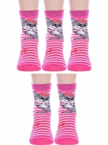 Комплект из 5 пар детских носков Альтаир, 5-С143, МАЛИНОВЫЕ