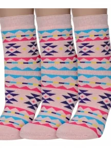 Комплект из 3 пар женских махровых носков ХОХ, 3-GZ-3Rs, GZ-3R24, РОЗОВЫЕ