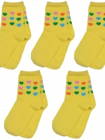 Комплект из 5 пар детских носков ХОХ, 5-D-3R2, ЖЕЛТЫЕ