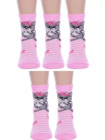 Комплект из 5 пар детских носков Альтаир, 5-С143, РОЗОВЫЕ