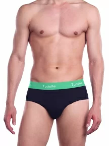 Мужские трусы-слипы Tuosite, TS7827-3, ЧЕРНЫЕ с зеленым