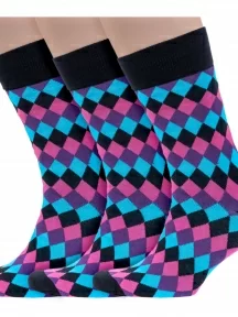 Комплект из 3 пар мужских носков Grinston socks (PINGONS), 3-18D123, 18D3, РОЗОВЫЕ