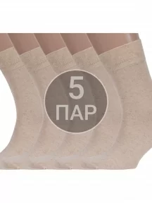 Комплект из 5 пар мужских носков ХОХ из вискозы и льна, 5-X-1107, БЕЖЕВЫЕ