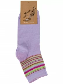 Женские носки Альтаир, С46, БЛЕДНО-СИРЕНЕВЫЕ с салатовыми полосками