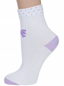 Детские носки LORENZline, Л77, БЕЛЫЕ с сиреневым