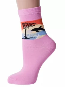 Женские носки LORENZline, Д61, ЯРКО-РОЗОВЫЕ