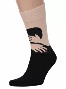 Мужские носки MSCLUB №М35, nm-382, ЧЕРНО-БЕЖЕВЫЕ