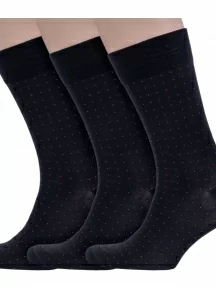 Комплект из 3 пар мужских носков Sergio Di Calze (PINGONS) из мерсеризованного хлопка, 3-18SC1, ЧЕРНО-КРАСНЫЕ